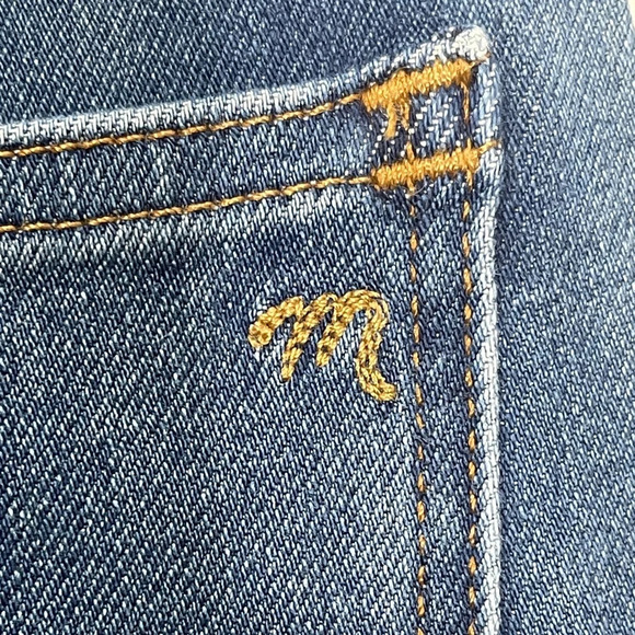 Madewell 11" Roadtripper Slit Hem Jeans 29 Blue Stretch Denim High Rise DM2475 - Picture 7 of 13